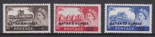Qatar Stamps Gb High Values Ovpt 1st Issue U/mint Rare Issues Old Album Page