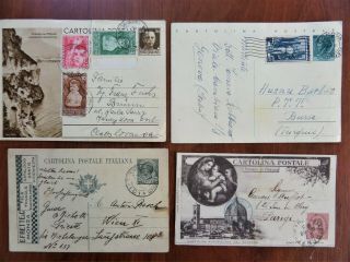 Italia,  Italy 4 Cartolina Postale 1889,  1920,  1937,  1956.  Summer Proposal