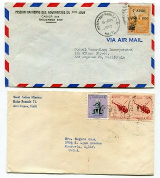 Dh - Haiti 1953 / 1955 Airmail Rate Covers - Sent To Usa - 1 -