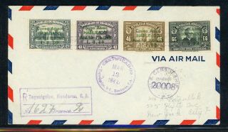 Honduras Postal History: Lot 123 1945 Reg Censor Fdc Scott C149 - C152 $$$
