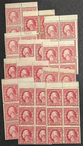 Edw1949sell : Usa 1917 Sc 499e.  12 Booklet Panes.  All Positions.  Mog.  Cat $70,