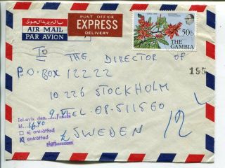 Gambia Air Mail Express Cover To Sweden 1979