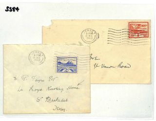 Ss84 1943 Channel Islands Occupation Ww2 Jersey Nursing Home Mail Fault On One