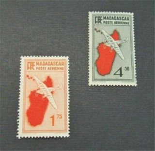 Nystamps French Madagascar Stamp C6.  C12 Og H $36