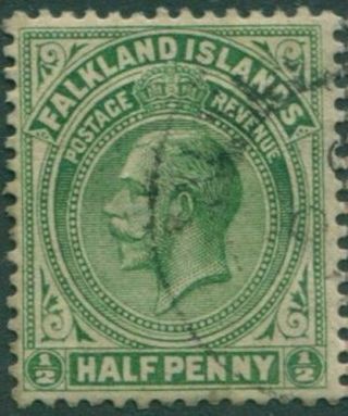 Falkland Islands 1912 Sg60 ½d Green Kgv Fu