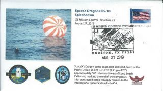 2019 Spacex Dragon Crs - 18 Iss Splashdown Iss Mission Control Houston 27 August