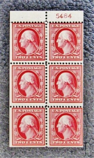 Nystamps Us Block Stamp 375a Og H $125 Washington