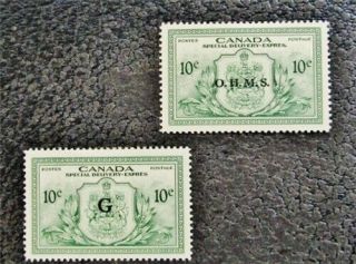 Nystamps Canada Air Mail Stamp Eo1 Eo2 Og H $43