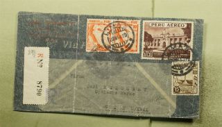 Dr Who 1939 Peru Lima Registered Airmail To Austria Pair E51869