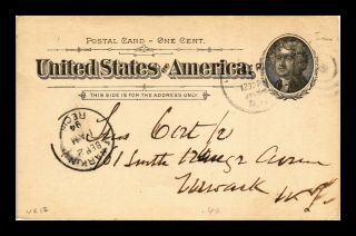 Us Postal Card One Cent 19th Century Fancy Cancel