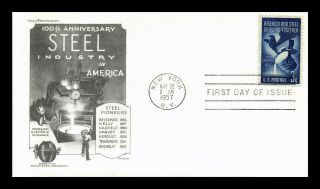 Dr Jim Stamps Us Steel Industry Centennial Aristocrats Fdc Day Cover Scott 1090