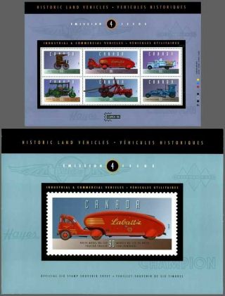 Canada Stamp 1604 - Historic Land Vehicles - 4 (1996) With Hard Cover Mnh