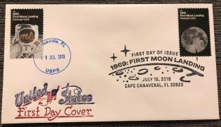Moon Landing 50th Anniv Fdc - Artopages Vintage Cachet With Titusville Fl Uo