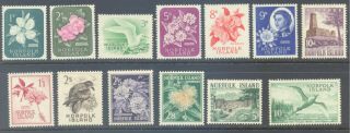 Norfolk Island 1960/62 Pictorial Set To 10/ - (13)