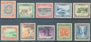 Niue 1950 Pictorial Set Of 10 To 3/ - Mnh