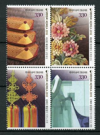 South Korea 2018 Mnh Skills Traditional Crafts 4v Block Cultures Art Stamps