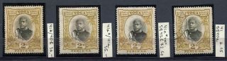 Tonga 1897 Sg 40b,  41a,  42b Mh,  40a Cv$149.  75