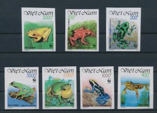 Lk58448 Vietnam 1991 Wwf Imperf Frogs Fauna Reptiles Lot Mnh