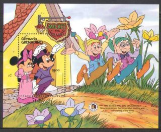 Grenada Grenadines 1984 Disney/grimm/mickey/elves/stories/cartoons 1v M/s N26687