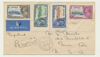 Seychelles 1935 Silver Jubilee Set On 1936 Cover Reg.  To Usa (see Below)