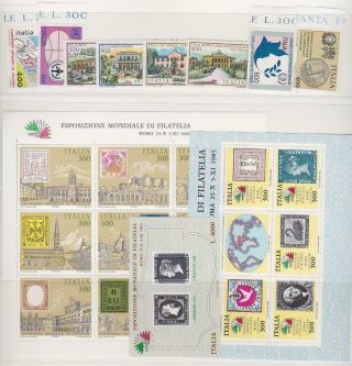 Italy 1985 Complete Year Set 40v,  3 Sheetlets Mnh T21115