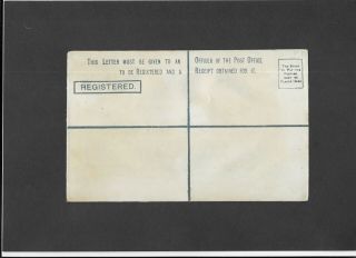 Gb Postal Stationery 1879 Qv 2d Blue Registered Envelope Size H H&b Rp6