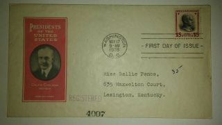 Calvin Coolidge $5 U.  S.  Scott 834 Ioor First Day Cover Fdc