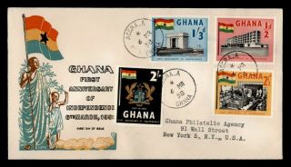 Dr Who 1958 Ghana Independence First Anniversary Fdc C134220
