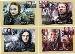 2018 Game Of Thrones 16 Phq Cards Special Handstamps On Front.  Unaddressed.