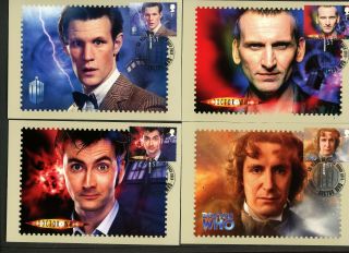 2013 Dr Who 17 Phq Cards Special Handstamps On Front.  Unaddressed.