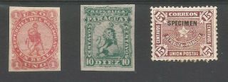 Paraguay 1870 Nº 1,  With Gum,  1879 Yv.  11 Imperforate,  1889 Specimen
