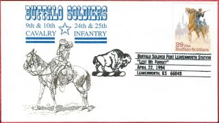 Buffalo Soldiers 9th & 10th Cav.  24th & 25th Inf.  Leavenworth,  Ks Special Cance