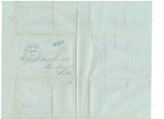1853 Stampless Folded Letter,  Apalachicola,  Fl,  Ref: Com.  Ad Letter Sheet