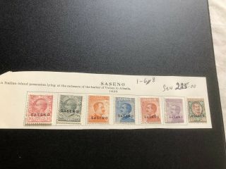 Saseno Stamps Scott 1 - 6,  8 Mhog Scv 225.  00 Bb5108