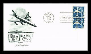 Dr Jim Stamps Us Air Mail Coil 7c First Day Cover Scott C51 Pair