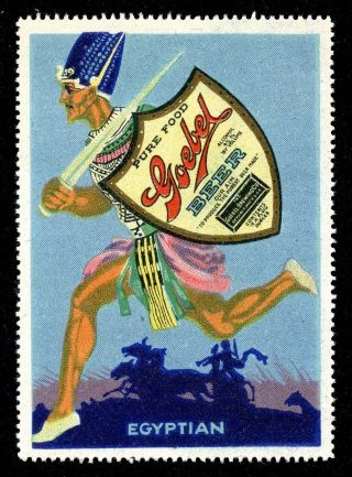 Usa Poster Stamp - Advertising - Beer - Goebel Brewing Co. ,  Detroit - Egyptian
