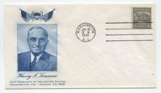 1949 Harry Truman Inaugural Cover With 4.  5 Cent Prexie Coil [y4498]