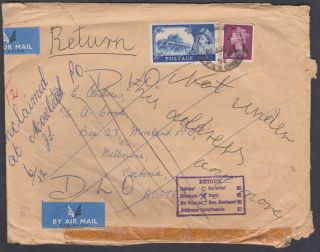 1968 10s Castle,  6dmachin To Moreland,  Australia;mebourne Dead Letter Office B/s;