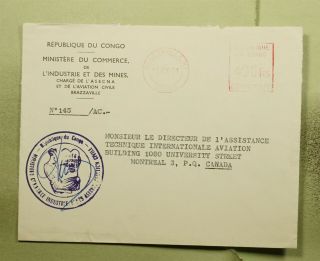 Dr Who 1964 Congo Brazzaville Metered To Canada Ministry Of Industry E67132