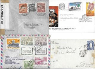 Chile Postal History Covers & Postcard Fine - Very Fine Lot - 4