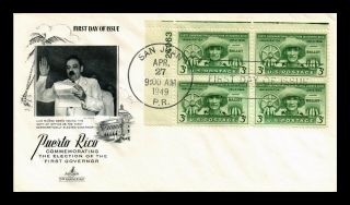 Dr Jim Stamps Us Puerto Rico Elected Governor Fdc Cover Plate Block Scott 983
