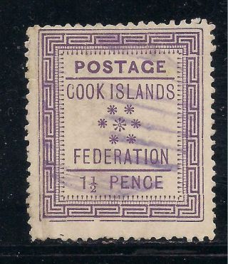 Cook Islands 1892 11/2d Mauve Sg2 Fu Cv £38
