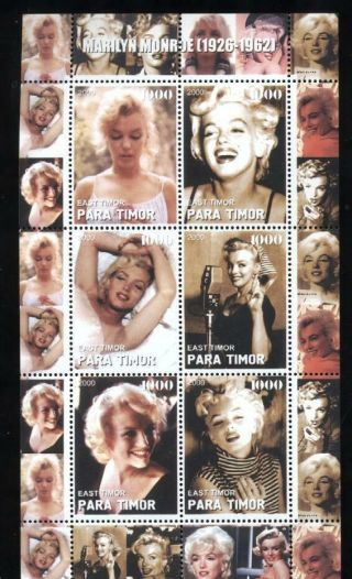 (939027) Marilyn Monroe,  Movie Stars,  Small Lot,  Para Timor