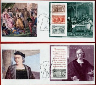 2624 - 2629 Voyages Of Columbus Set 6 - S/s Fdc Home Made Legal Size Cachets
