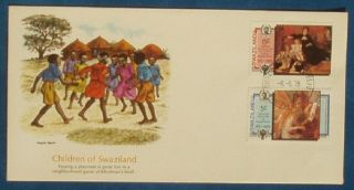 Swaziland Children Africa 1979 Usa Fdc First Day Cover Blindman 