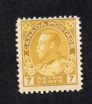 Canada 113 7 Cent Yellow Ochre King George V Admiral Issue Mnh