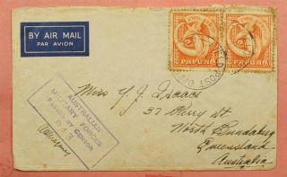 1942 Papua Guinea Fpo 020 Cancel Airmail To Australia Wwii Censored