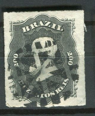 Brazil; 1876 Early Classic Dom Pedro Issue Fine 200r.  Value