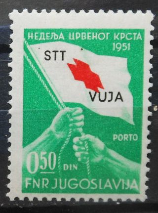 Yugoslavia - Trieste Zone B Red Cross 1951 Mi: 3 Porto Mlh Very Rare Hcv