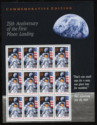 Sc 2841 Moon Landing Anniversary Stamp Sheet Mnh